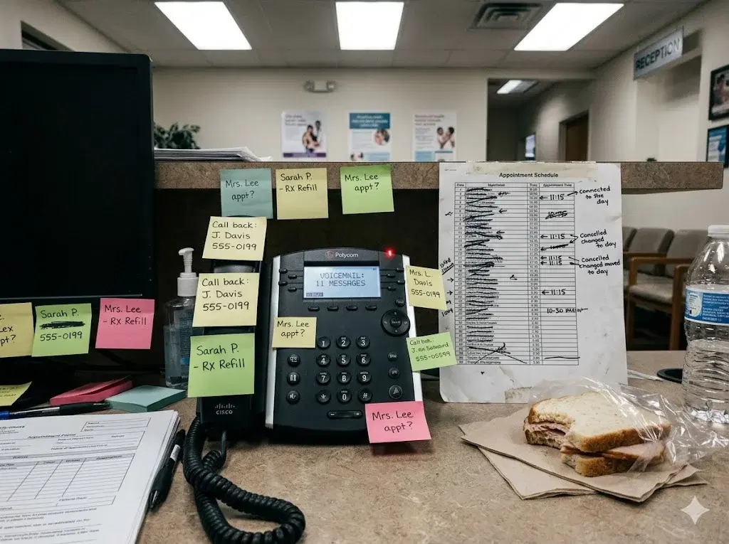 Before Generex — overwhelmed front desk and missed patients